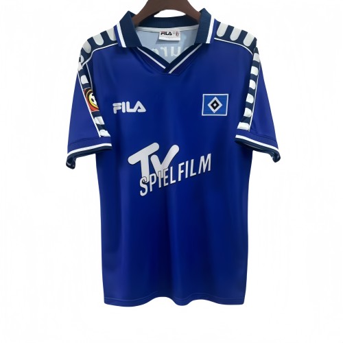 2000-01 Retro Mens Hamburg SV away blue  Soccer Jersey