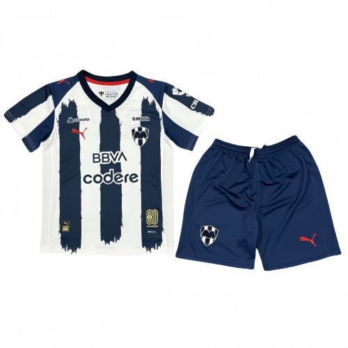 2025-26 Kids Monterrey  home Soccer Jersey