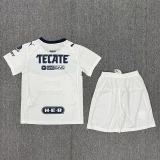 2025-26 Kids Monterrey  white Away Soccer Jersey