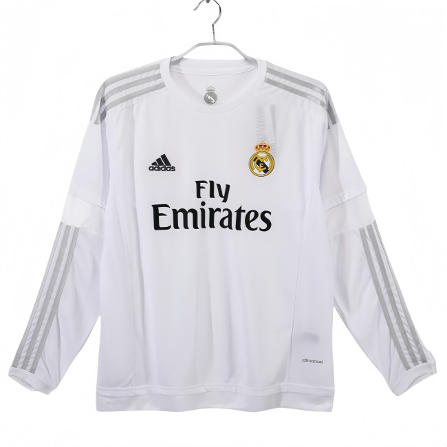 2015-16 Retro Real Madrid white home long sleeve Jersey