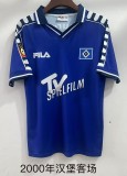 2000-01 Retro Mens Hamburg SV away blue  Soccer Jersey