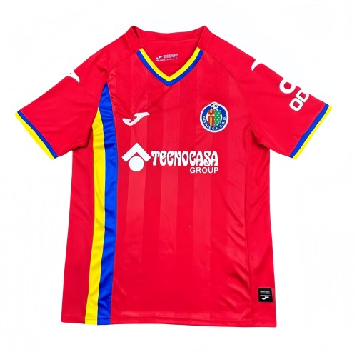 2025-26  Mens Getafe away red soccer Jersey