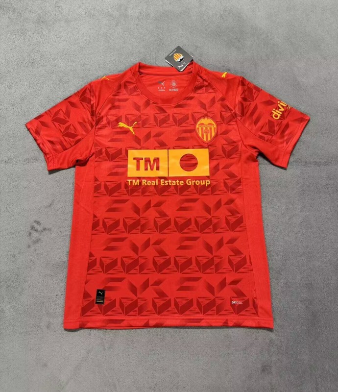 2025-26 Mens Valencia new red away soccer Jersey