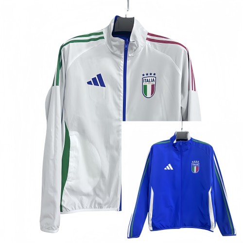 2025-26 Mens Italy white blue Double sided  windbreaker