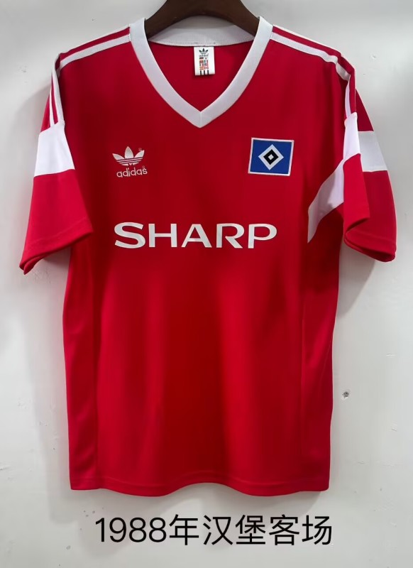 1998 Retro Mens Hamburg SV away red Soccer Jersey