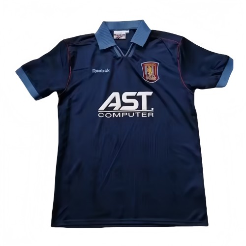 1995-96  Mens Aston Villa Retro Third away blue soccer Jersey