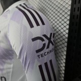2025-26 Mens Manchester United away white Player Long Sleeve soccer Jersey