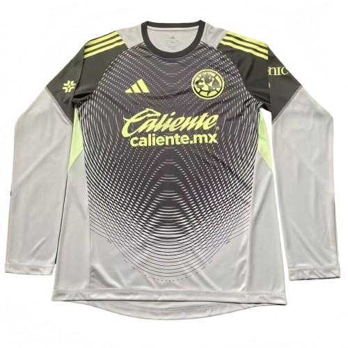 2025-26 Men's Club America Player version grey goalkeeper Long Sleeve soccer Jersey
