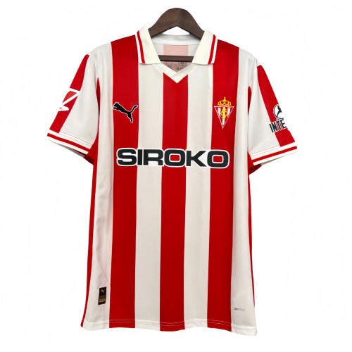 2025-26 Mens  Sporting Gijon Home soccer  Jersey