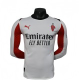 2025-26 Mens AC Milan away white Player Long Sleeve Soccer Jersey