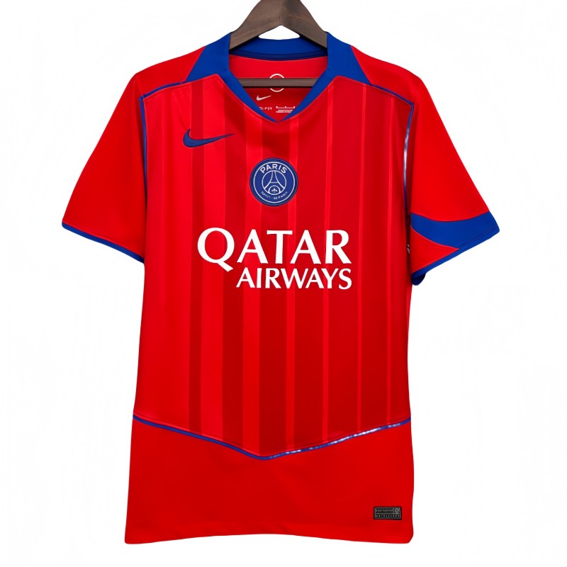 2025-26 Mens PSG 1:1 Third away red  Soccer Jersey