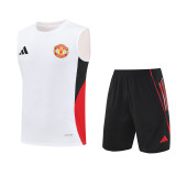 2025-26 Mens Manchester United white vest Short traning suit