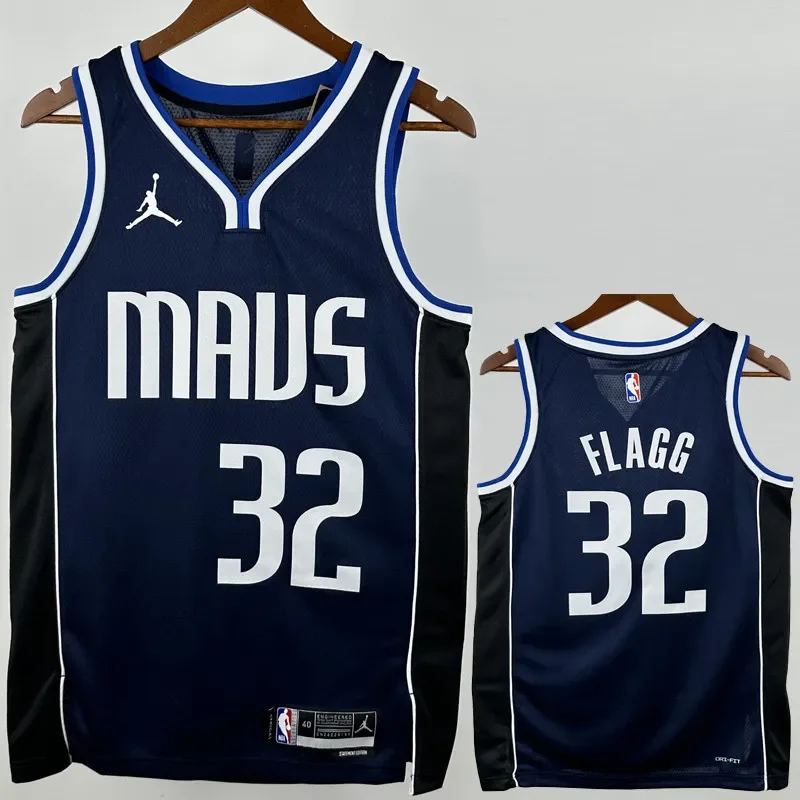 22-23 Dallas Mavericks FLAGG #32 Royal Blue Top Quality Hot Pressing NBA Jersey (Trapeze Edition)