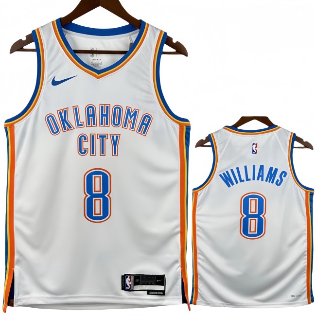22-23 OKC Thunder WILLIAMS #8 White Top Quality Hot Pressing NBA Jersey