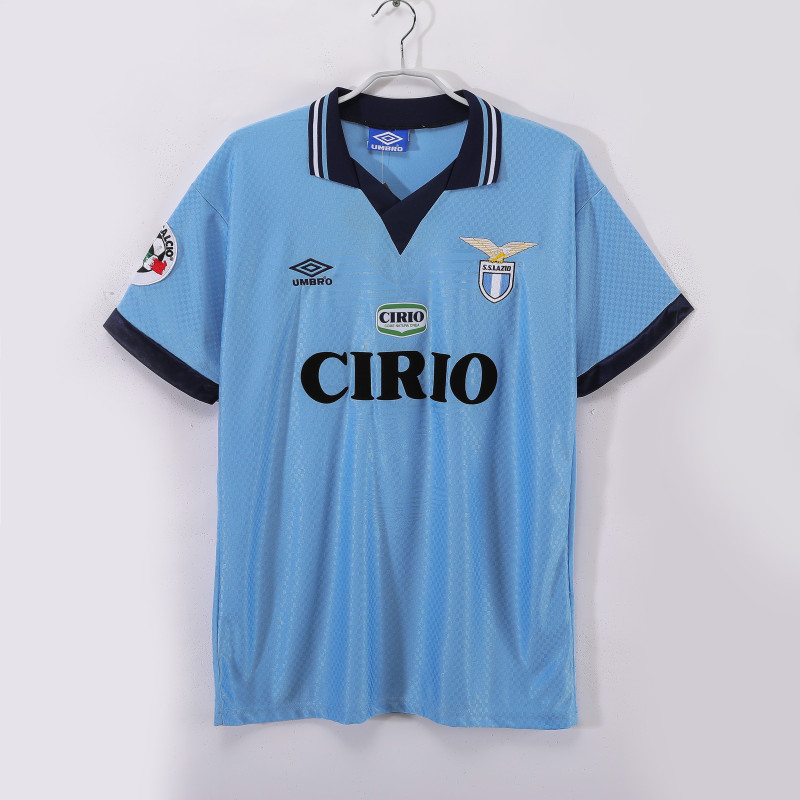 1996-97 Mens  Lazio Retro Home blue soccer  Jersey