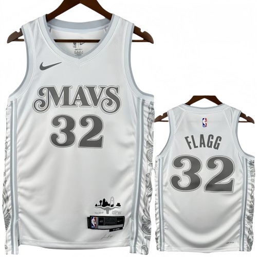 24-25 Dallas Mavericks FLAGG #32 White City Edition Top Quality Hot Pressing NBA Jersey