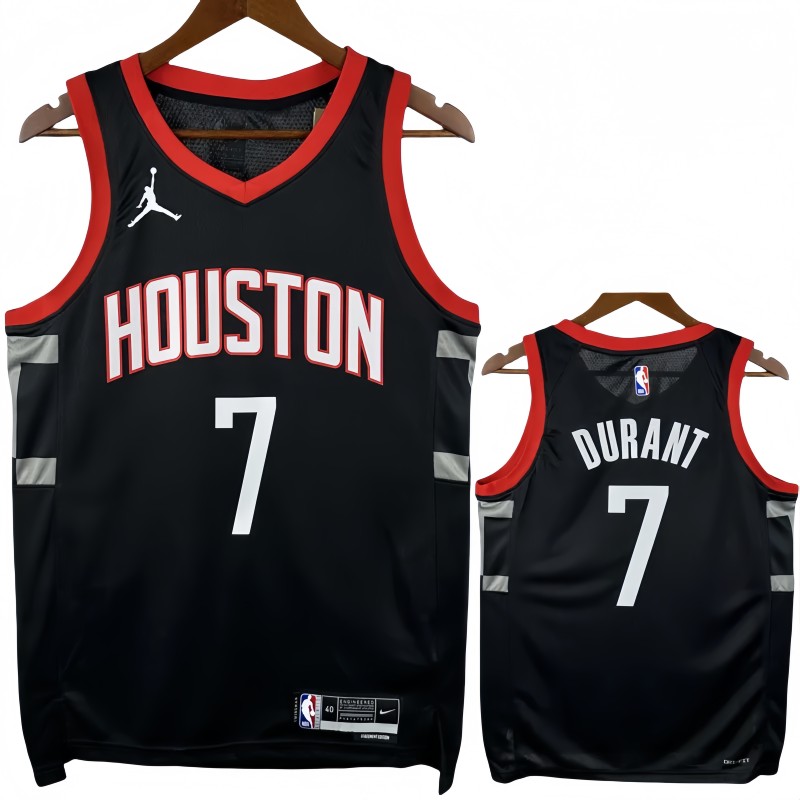 23-24 Rockets DURANT #7 Black Top Quality Hot Pressing NBA Jersey (Trapeze Edition)