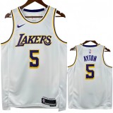 22-23 Lakers AYTON #5 White Top Quality Hot Pressing NBA Jersey