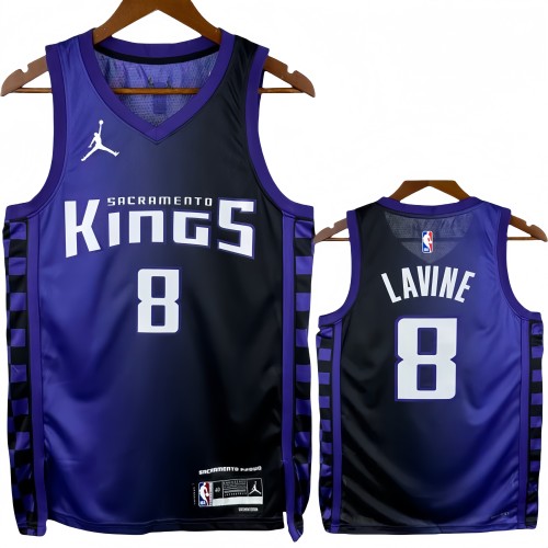 23-24 Kings LAVINE #8 Purple Top Quality Hot Pressing NBA Jersey (Trapeze Edition)