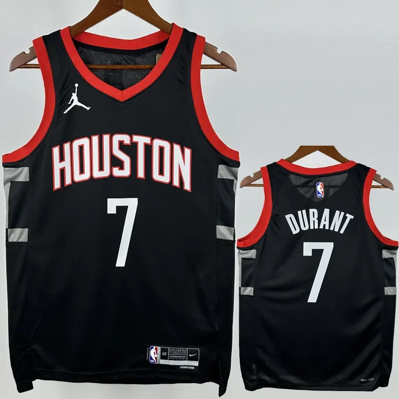 23-24 Rockets DURANT #7 Black Top Quality Hot Pressing NBA Jersey (Trapeze Edition)