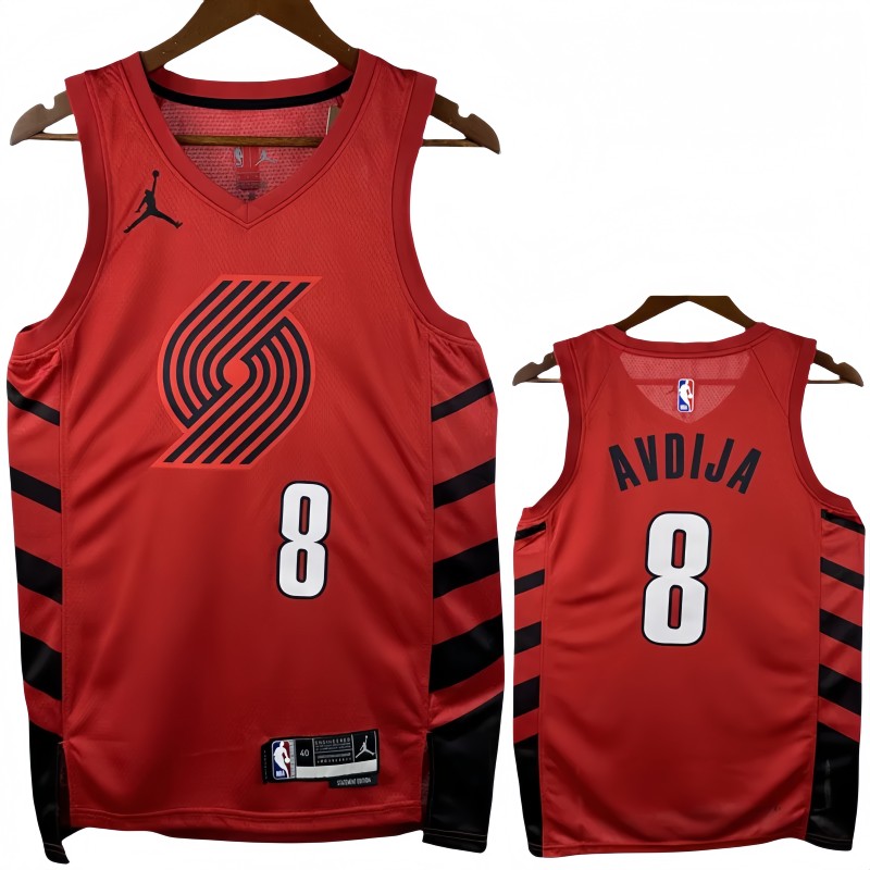 22-23 TRAIL BLAZERS AVDIJA #8 Red Top Quality Hot Pressing NBA Jersey (Trapeze Edition)