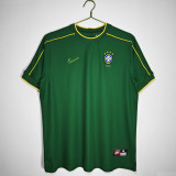 1998 Mens Brazil goalkeeper  Retro green Soccer Jersey