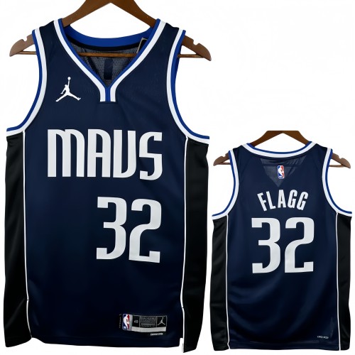 22-23 Dallas Mavericks FLAGG #32 Royal Blue Top Quality Hot Pressing NBA Jersey (Trapeze Edition)