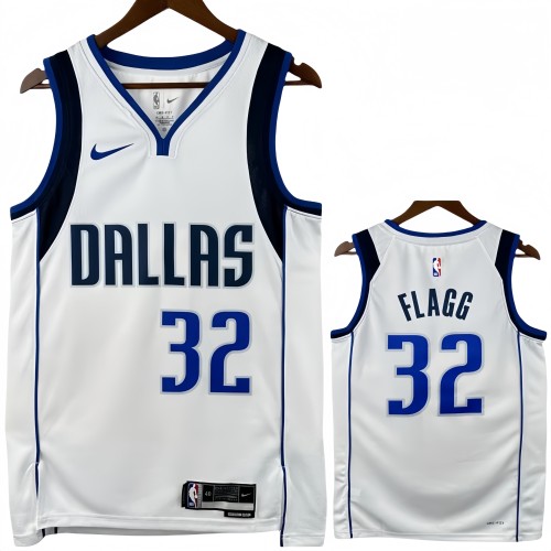 22-23 Dallas Mavericks FLAGG #32 White Top Quality Hot Pressing NBA Jersey