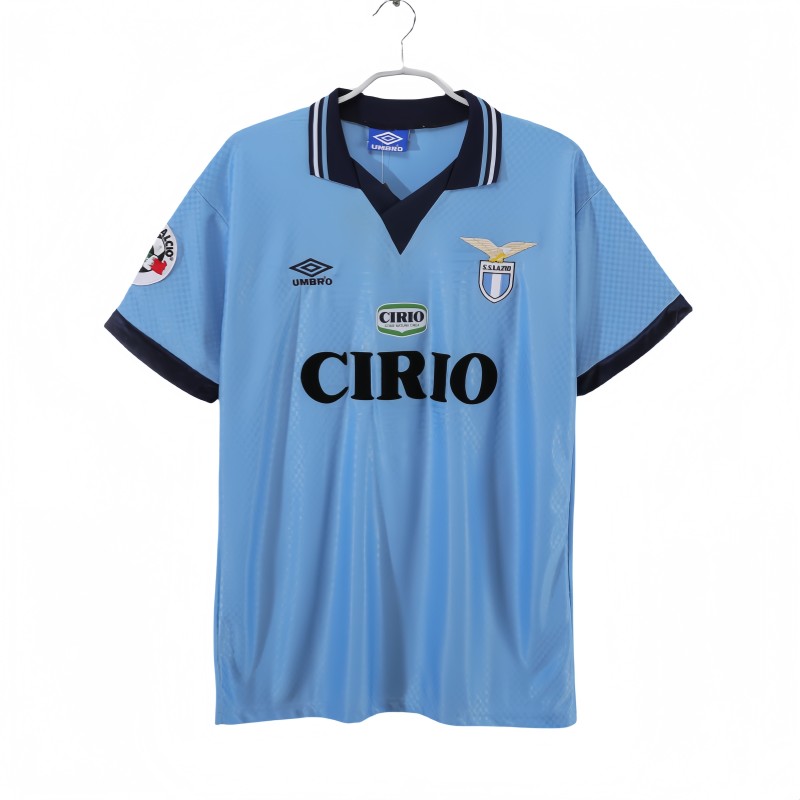 1996-97 Mens  Lazio Retro Home blue soccer  Jersey