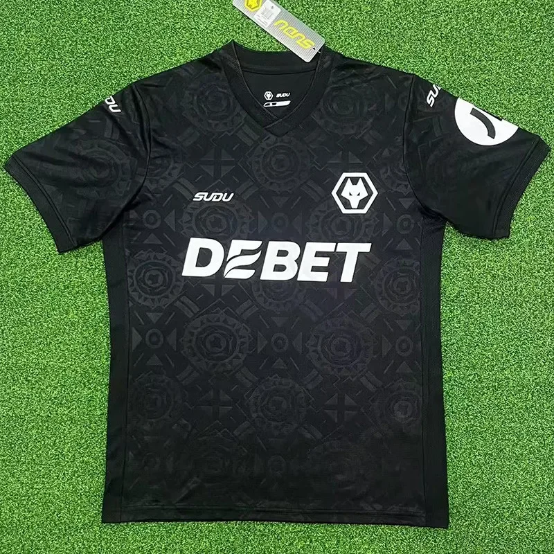 2025-26 Mens Wolves  Black Goalkeeper Soccer Jersey