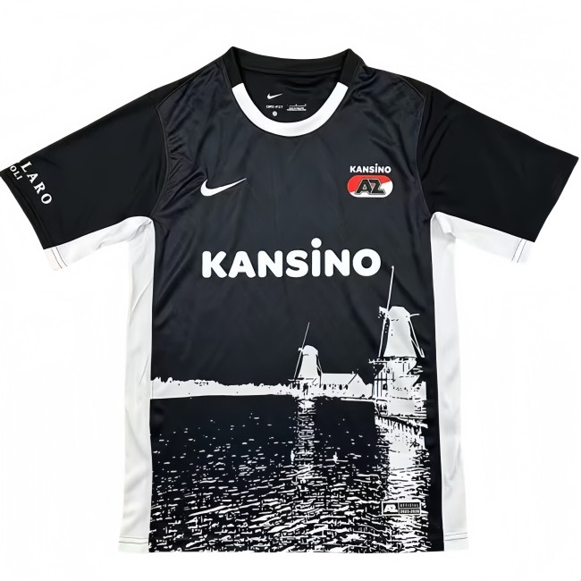 2025-26 Mens Alkmaar FC Black Special Edition Fans Soccer Jersey