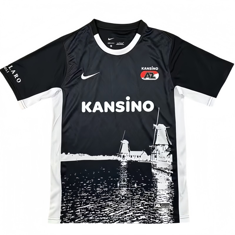 2025-26 Mens Alkmaar FC Black Special Edition Fans Soccer Jersey