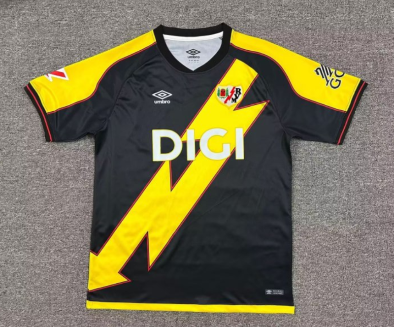 2025-26 Mens Rayo Vallecano Third away  black soccer Jersey