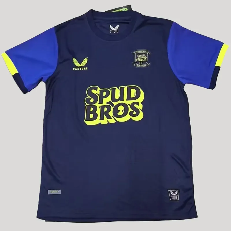 2025-26 Mens Preston North End away blue Fans Soccer Jersey