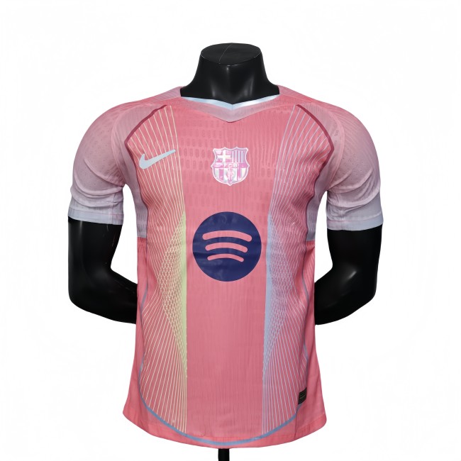 2025-26  Mens Barcelona Special Edition pink Player version soccer jersey