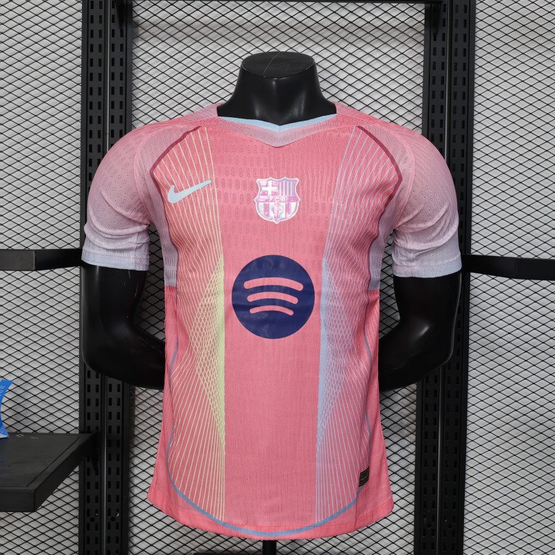 2025-26  Mens Barcelona Special Edition pink Player version soccer jersey