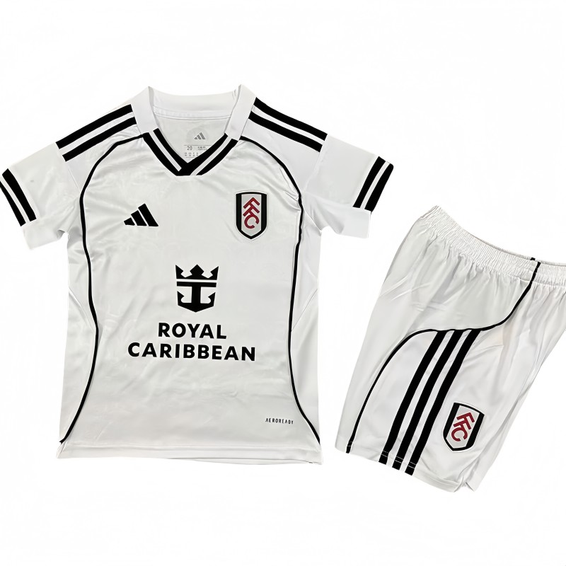 2025-26 Kids Fulham  home white Soccer Jersey