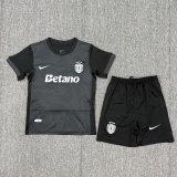 2025-26 Kids Sporting Lisbon Third away black Soccer Jersey