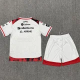 2025-26 Kids  Tijuana Away wihte Soccer Jersey