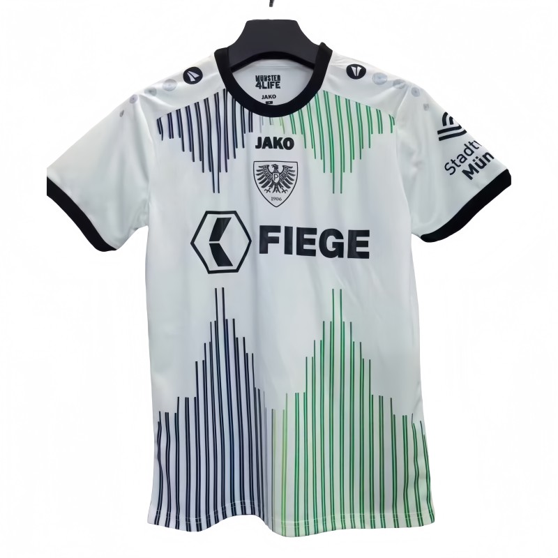 2025-26 Mens  Prussia Munster away wihte  soccer jersey