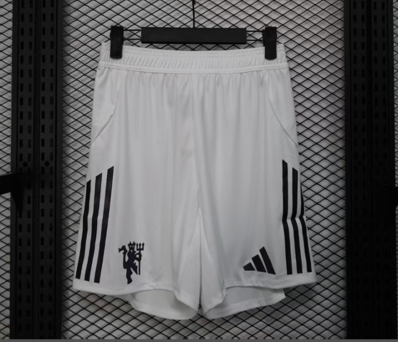2025-26  Mens Manchester United white Player version Shorts  Pants