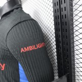 2025-26 Mens Barcelona away black Long Sleeve Player version  soccer jersey