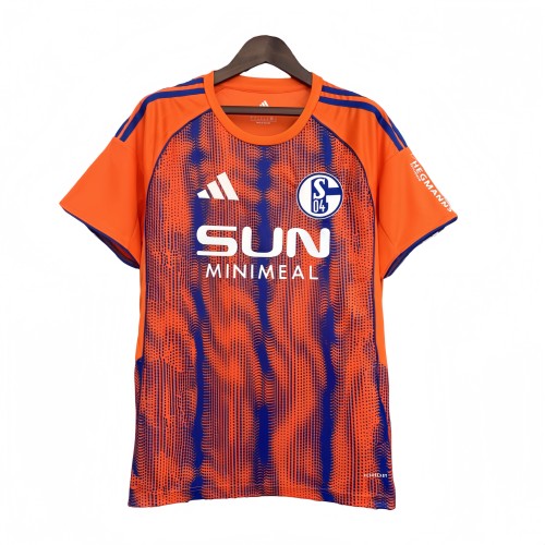 2025-26 Mens Schalke 04  Third away orange  Fans Soccer Jersey