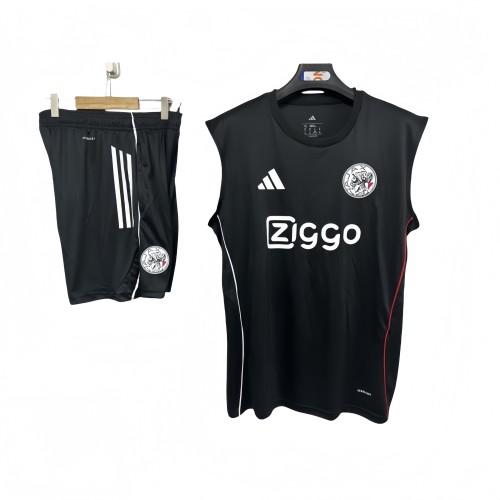 2025-26 Mens Ajax black vest Training Short Suit