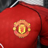 2025-26 Mens Manchester United new home red Player version Soccer Jersey