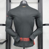 2025-26 Mens Barcelona away black Long Sleeve Player version  soccer jersey