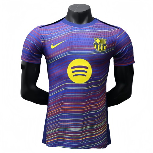 2025-26  Mens Barcelona Pre match  blue Player version soccer jersey