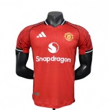 2025-26 Mens Manchester United new home red Player version Soccer Jersey