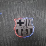 2025-26 Mens Barcelona away black Long Sleeve Player version  soccer jersey