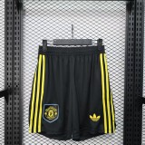 2025-26  Mens Manchester United third away black  Shorts Pants